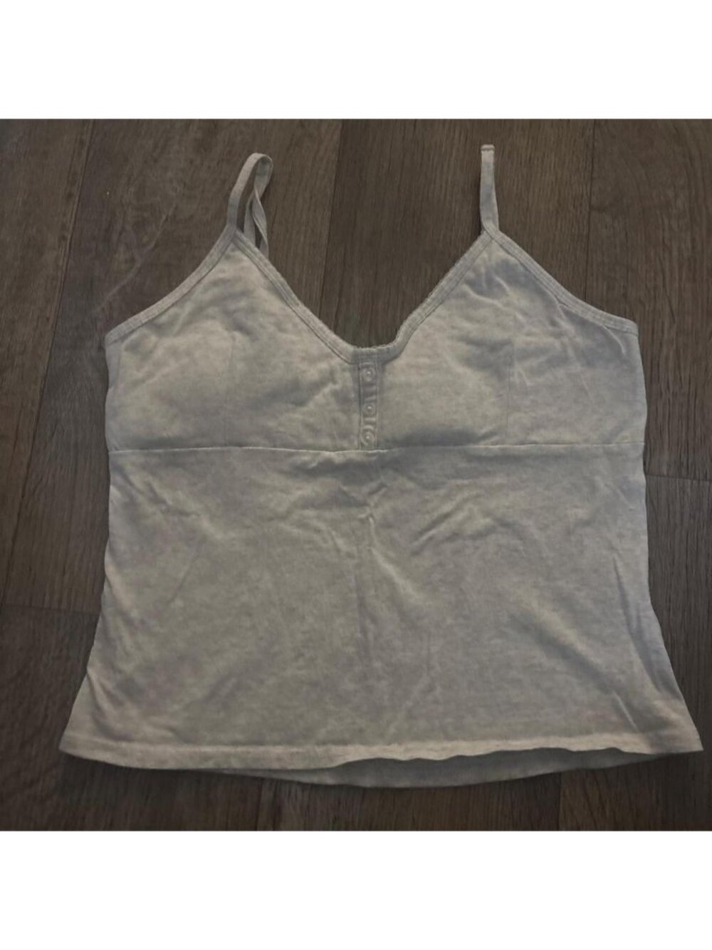 Light gray tank top with button detail #minimalist #summer